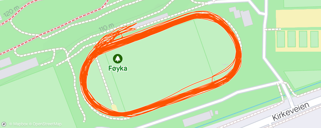 Map of the activity, TLG intervaller på Føyka