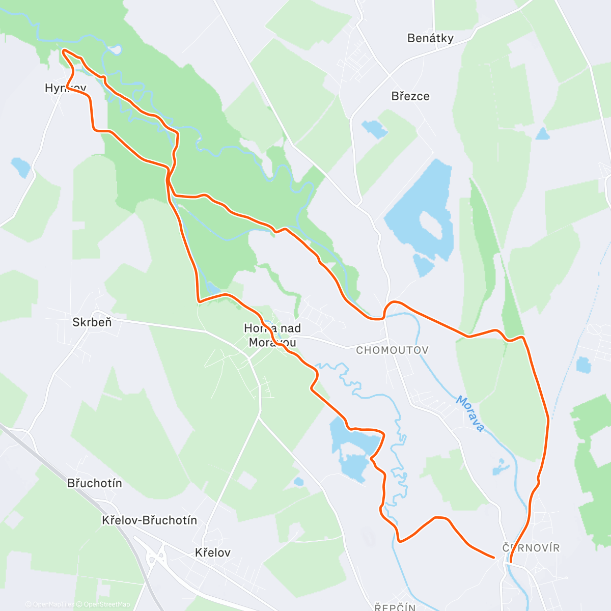 Карта физической активности (Betelný bergl Litovelské Pomoraví)