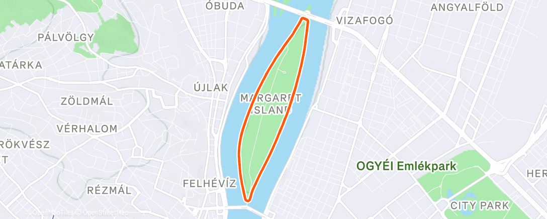 Map of the activity, Sziget 2x - VO2max