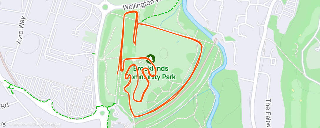Map of the activity, Brooklands parkrun #188 with Tracy