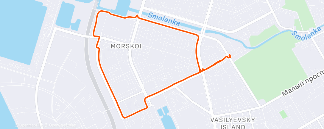 Map of the activity, Вечерний забег