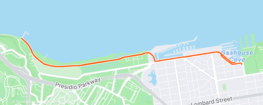 Map of the activity, Afternoon Run