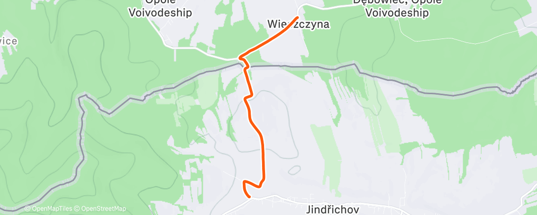 Map of the activity, Afternoon Hike