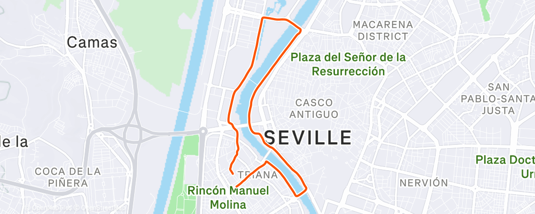 Map of the activity, Carrera a la hora del almuerzo