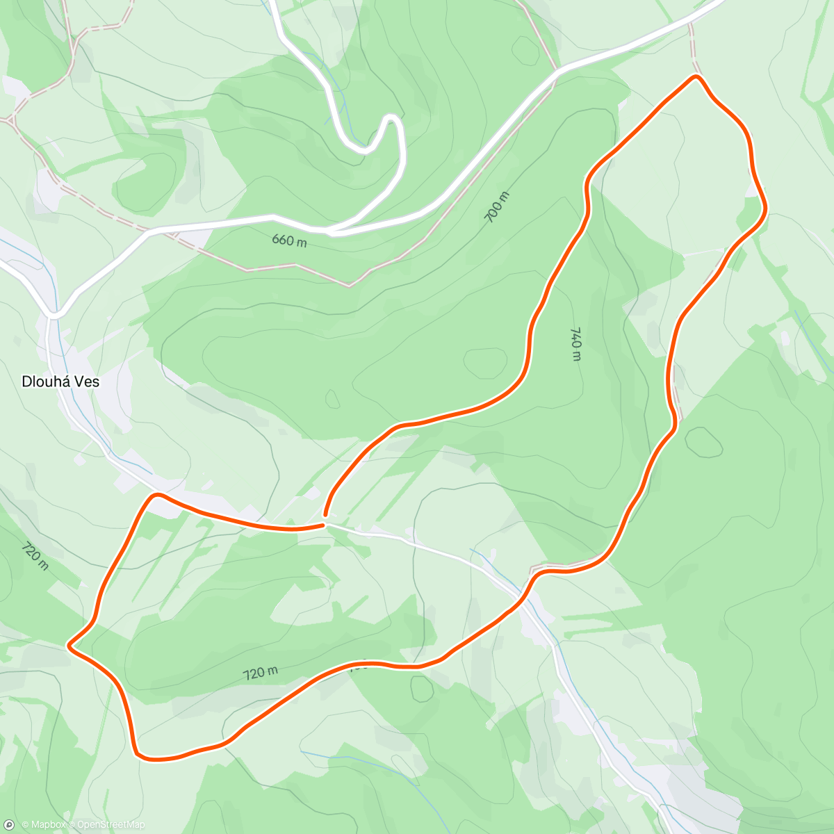 Map of the activity, Afternoon Run