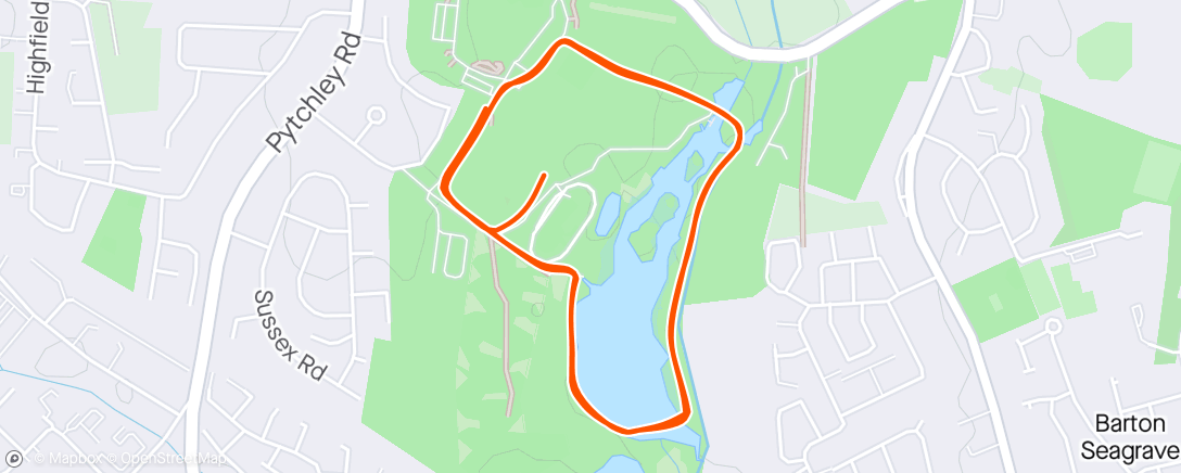 Map of the activity, parkrun #157, location 115 at Kettering