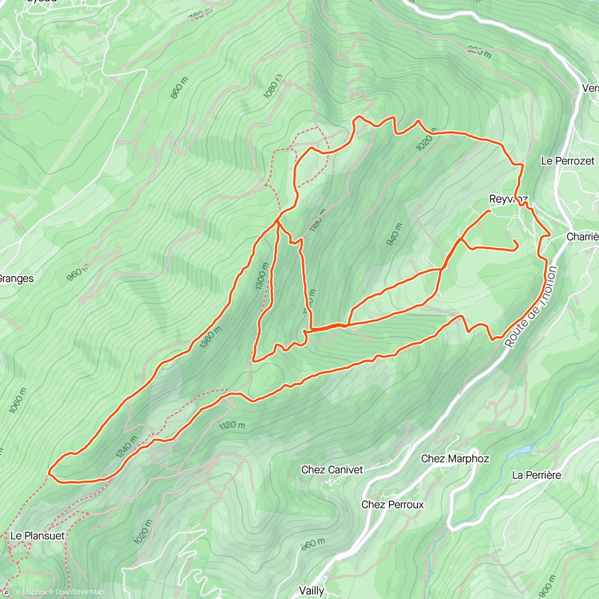 Mapa da atividade, Trail de Reyvroz avec Jeff