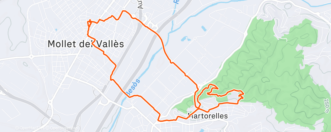 Map of the activity, Carrera de mañana