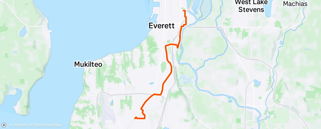 Map of the activity, Run home from drop Jeep off