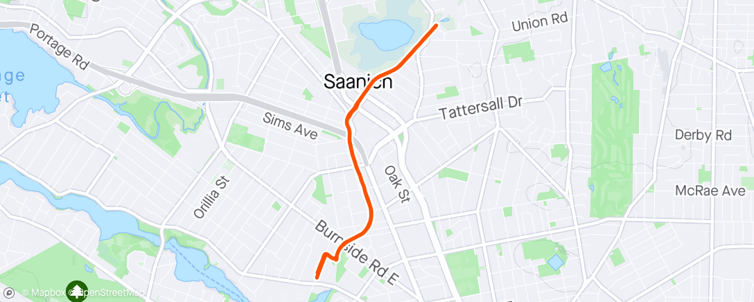 Map of the activity, Off the bike run