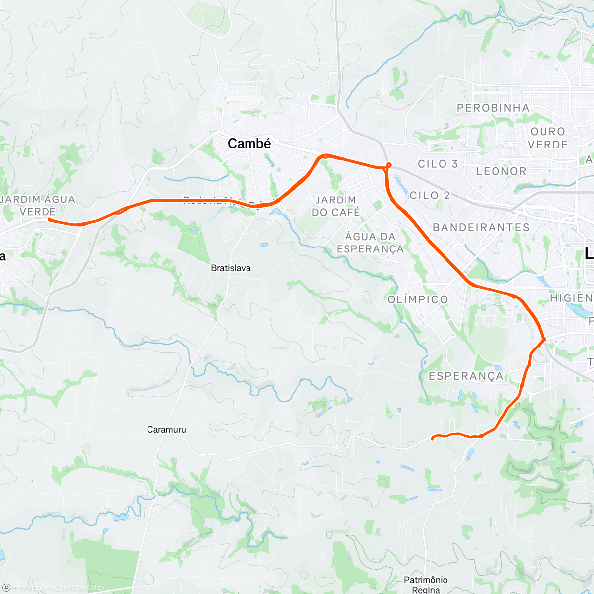 Map of the activity, Bate volta Rolândia