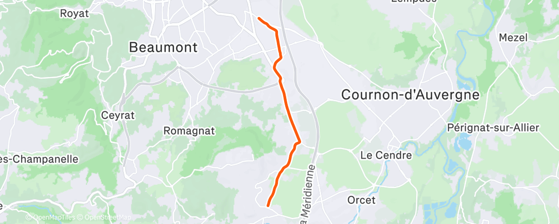 Map of the activity, Sortie VTT le matin