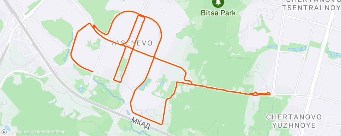 Map of the activity, Полуденный забег