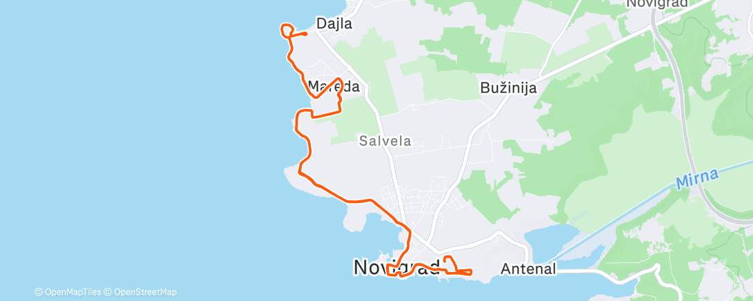 Map of the activity, Novigrad polmaraton 2025