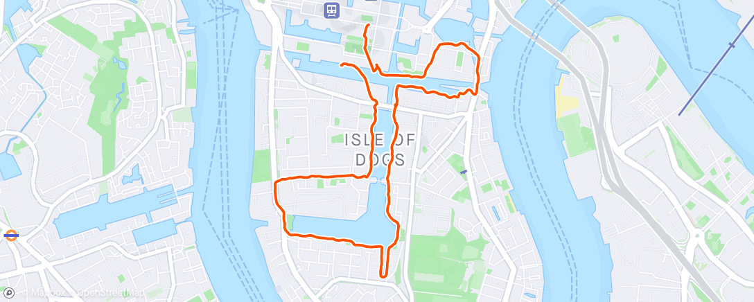 Map of the activity, A gentle 5k before work (because someone stuck meetings into my lunch hour when I wanted to go out!)