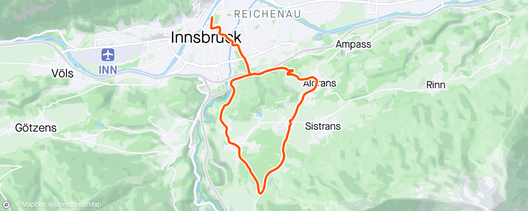 Karte der Aktivität „Zwift - Zone 2 #1 in Innsbruck”