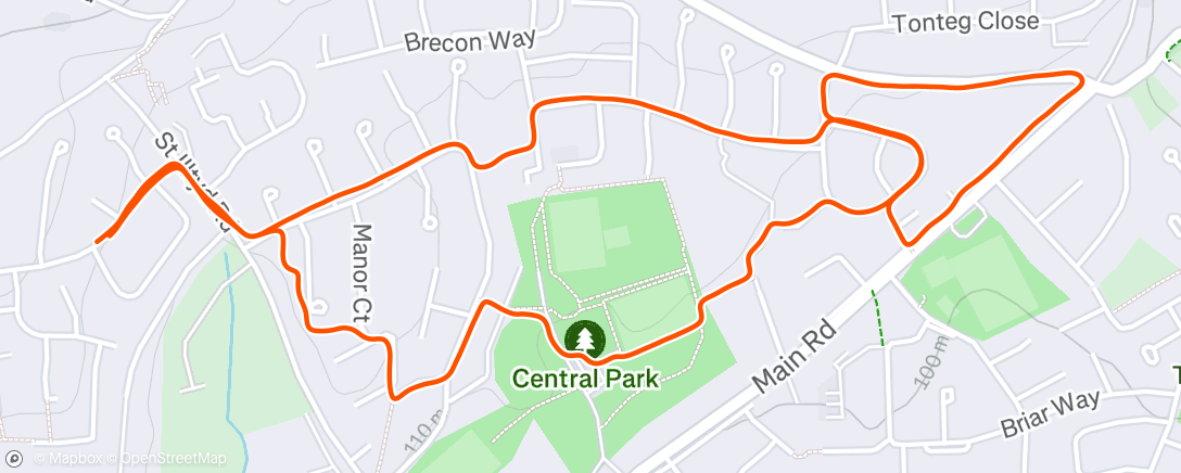 Map of the activity, Afternoon Run