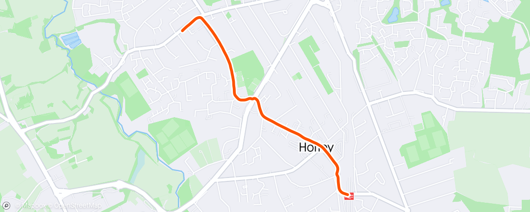 「Horley Station Run」活動的地圖