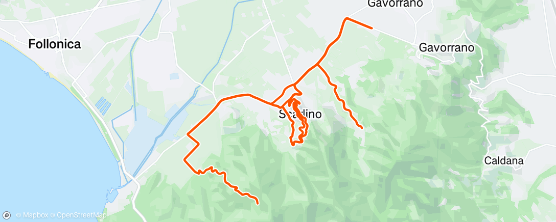 Map of the activity, Medione con la bici da ciclocross nelle salitelle intorno casa. Giornata spettacolare con temperatura perfetta per pedalare.