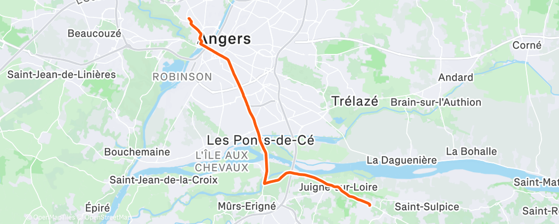 Map of the activity, 2025-12-12Ride