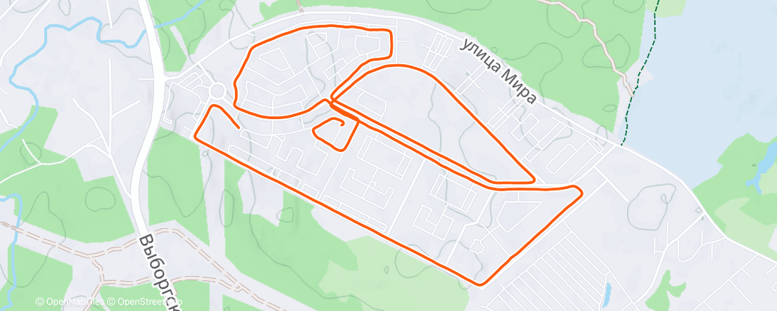 Map of the activity, Дневной забег