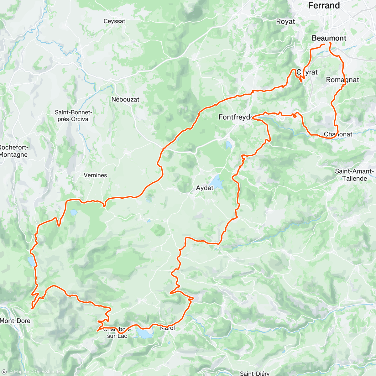 Map of the activity, Sortie vélo le matin