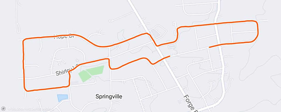 Map of the activity, Afternoon Easy Run
