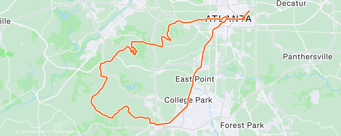 Map of the activity, Cycling