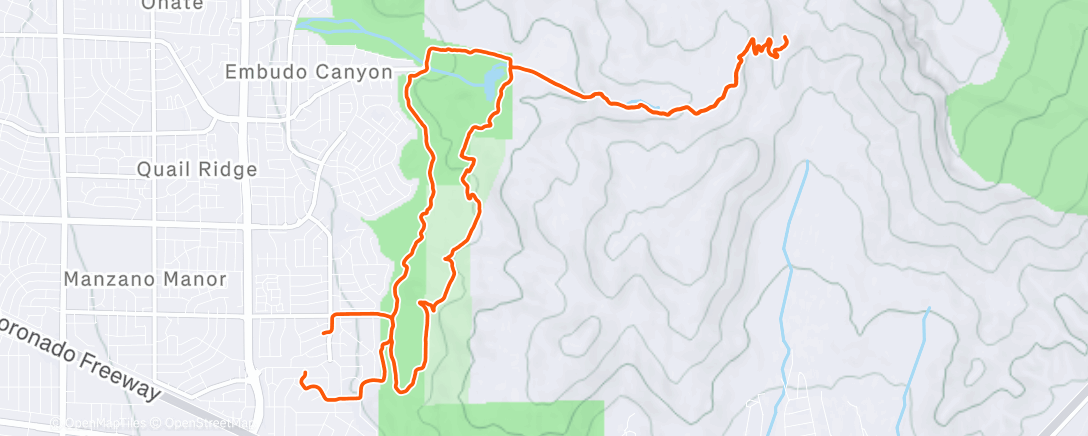 Map of the activity, Long run in the snow