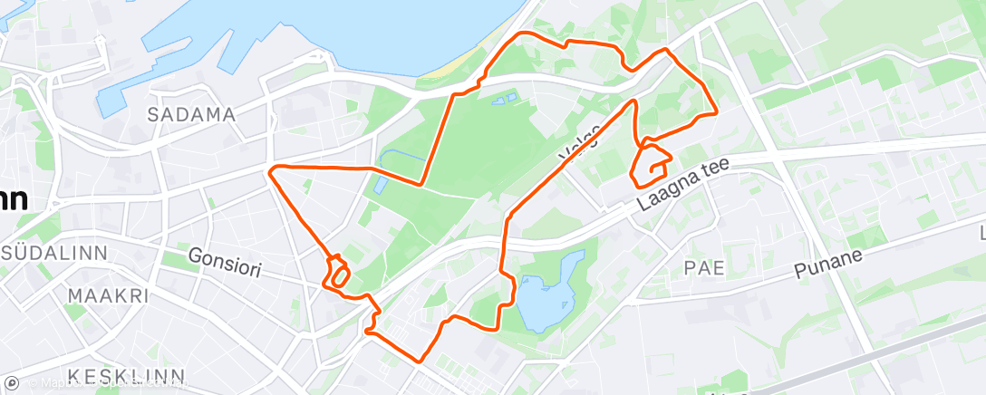 Map of the activity, Evening Run