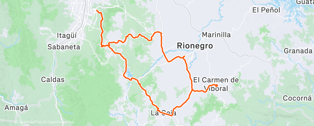 Map of the activity, Bicicleta por la mañana