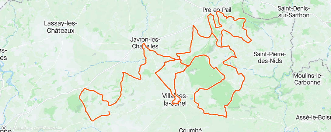 Map of the activity, Boucles de la Mayenne - stage 2