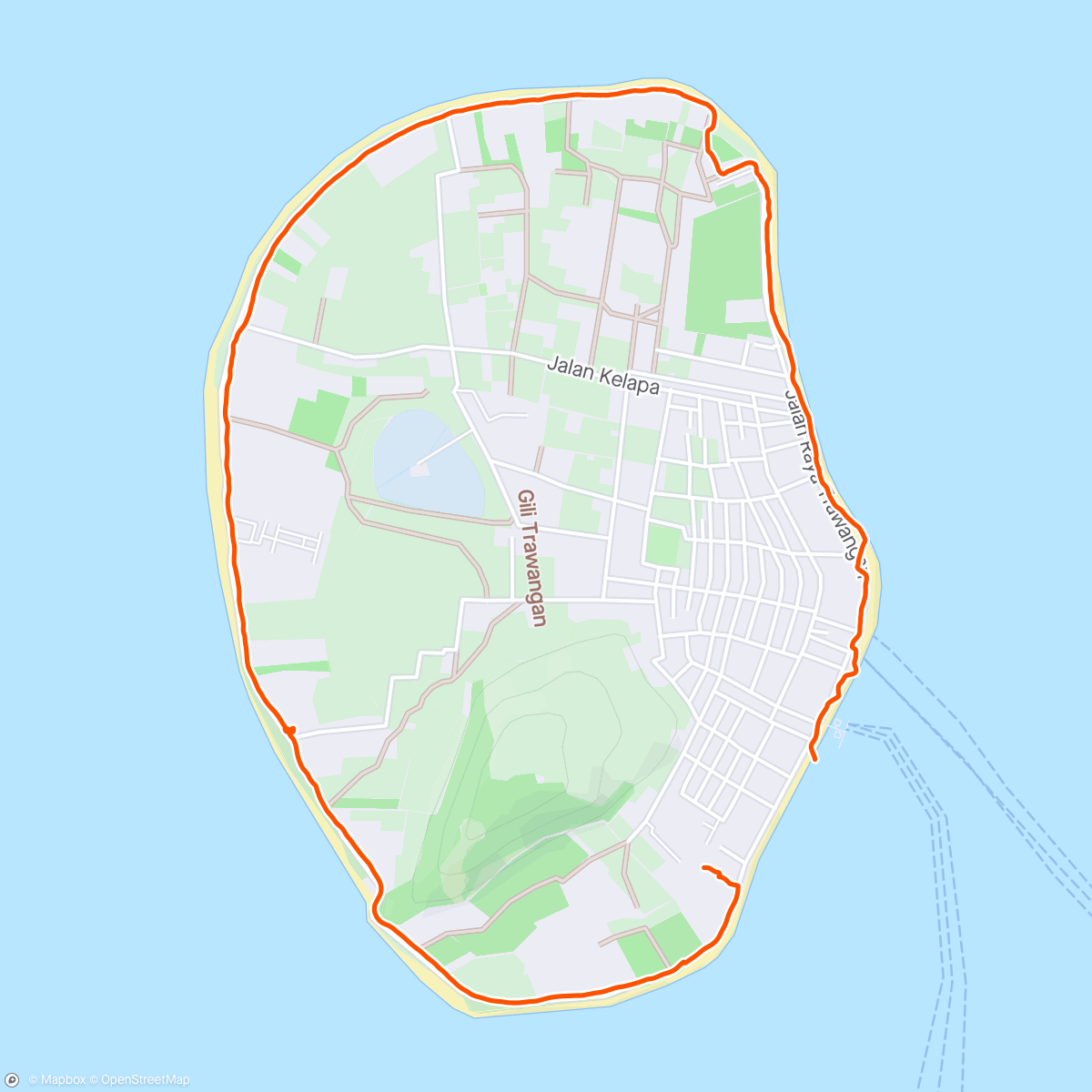 Map of the activity, Island ride