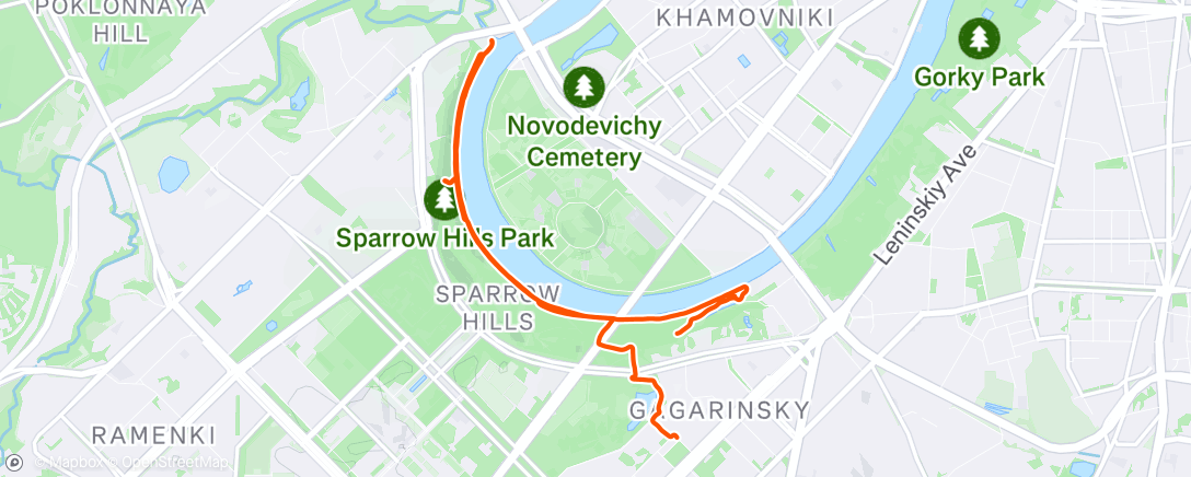 Map of the activity, Утренний забег
