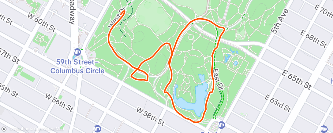 Map of the activity, Ochtendloop central park 🤩