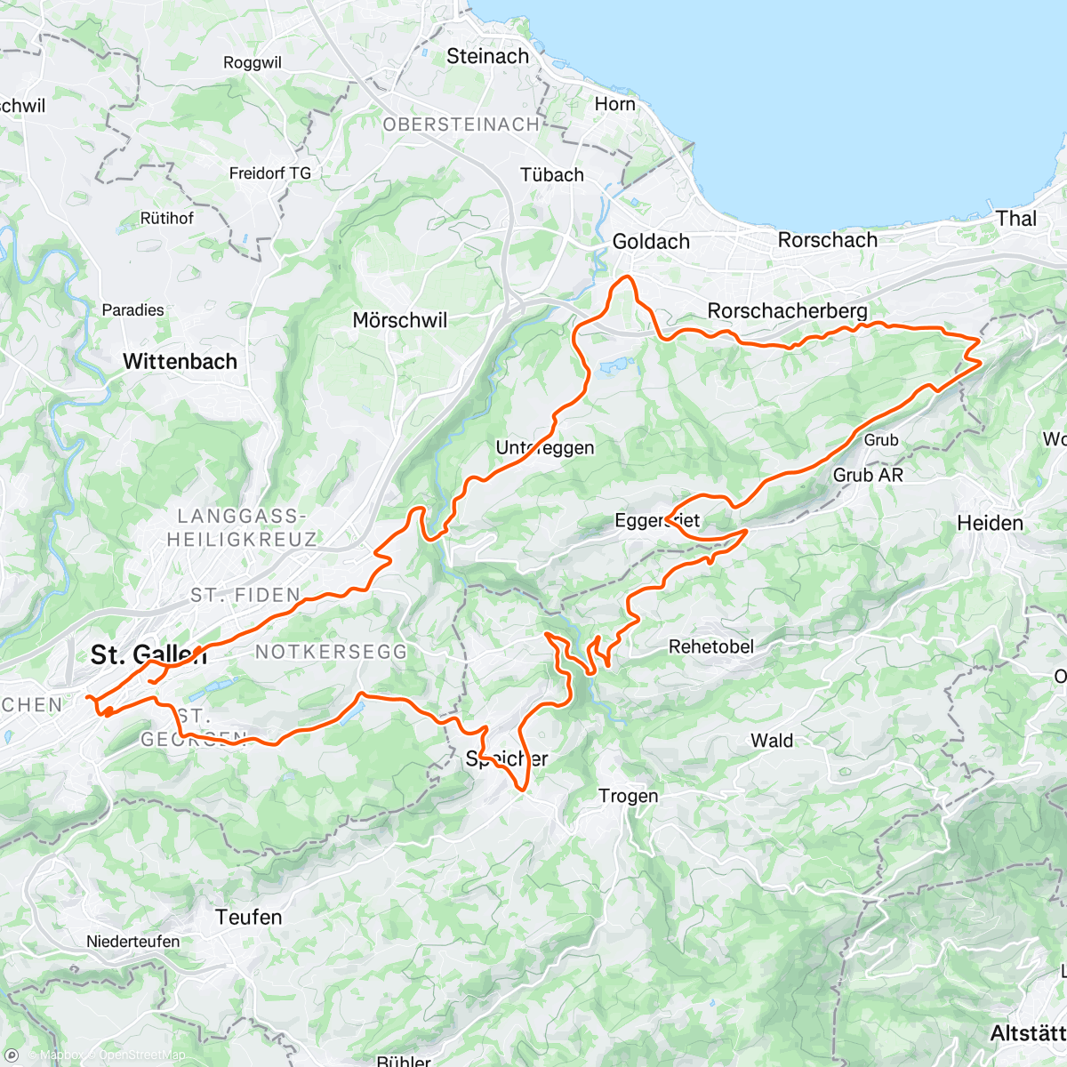 Map of the activity, Saint City Group Ride