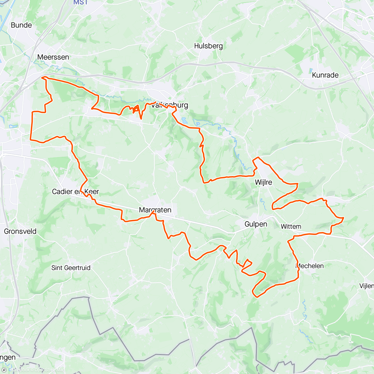 Map of the activity, Valkenburg gravel met Han en Larsjan