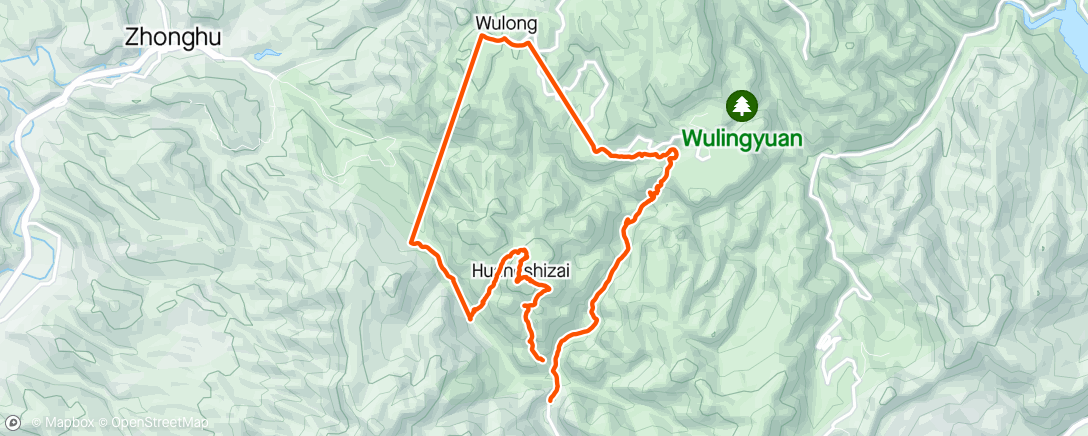 Map of the activity, Wulingyuang csoda hegyei