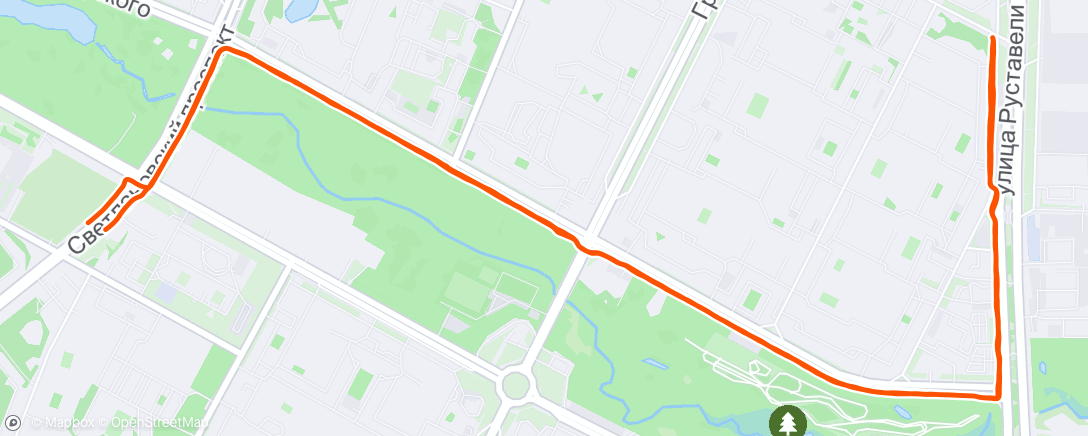 Map of the activity, Evening Run