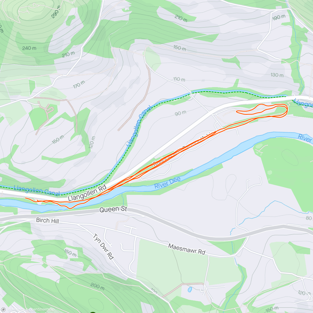 「Llangollan park run」活動的地圖