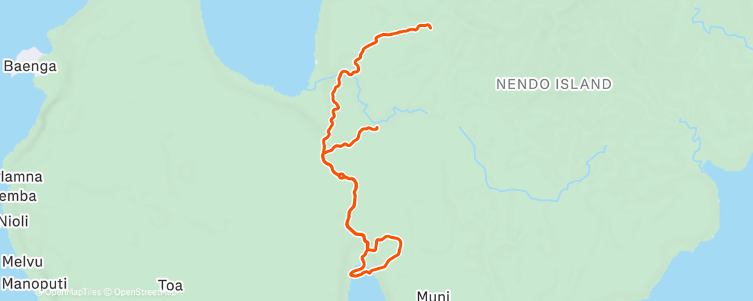Map of the activity, Zwift - Aerobic Sustainability on Red Zone Repeats in Makuri Islands