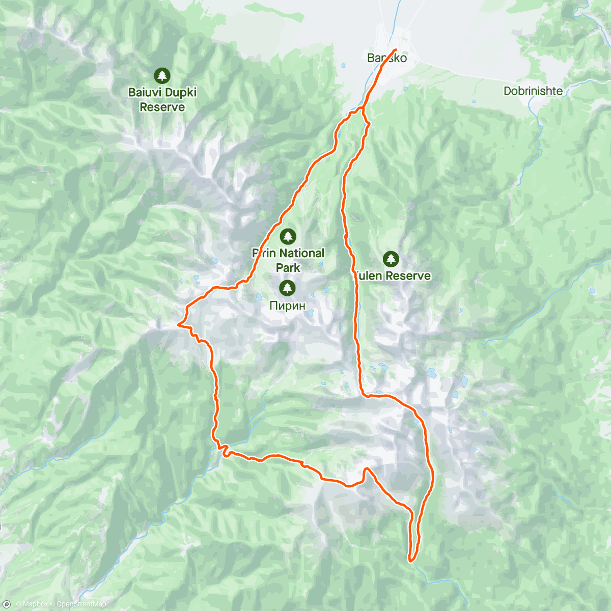 Map of the activity, Pirin Ultra 2024