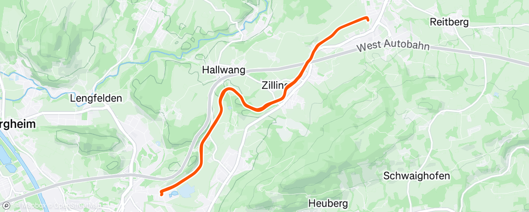 Map of the activity, Lauf am Morgen