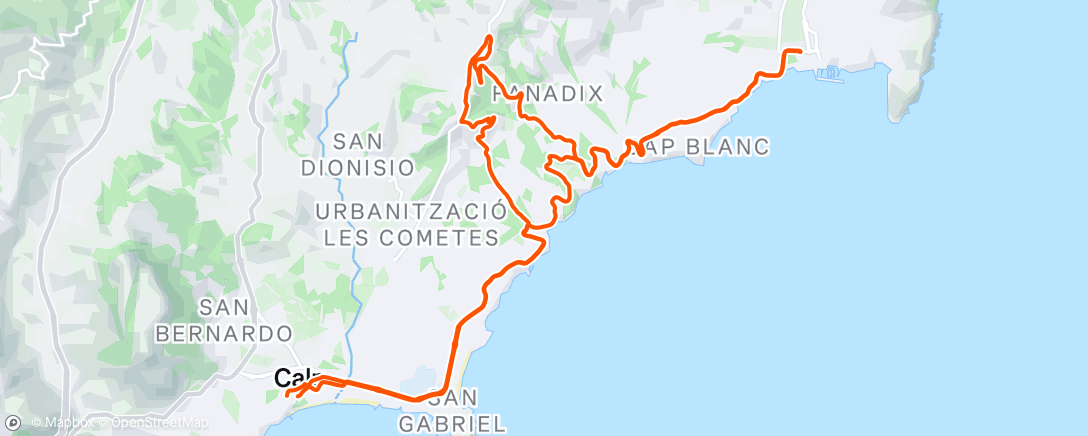 Map of the activity, Coffee ride