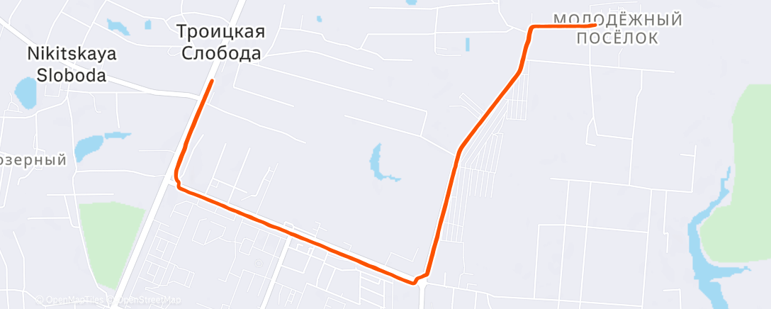 Map of the activity, Afternoon Run