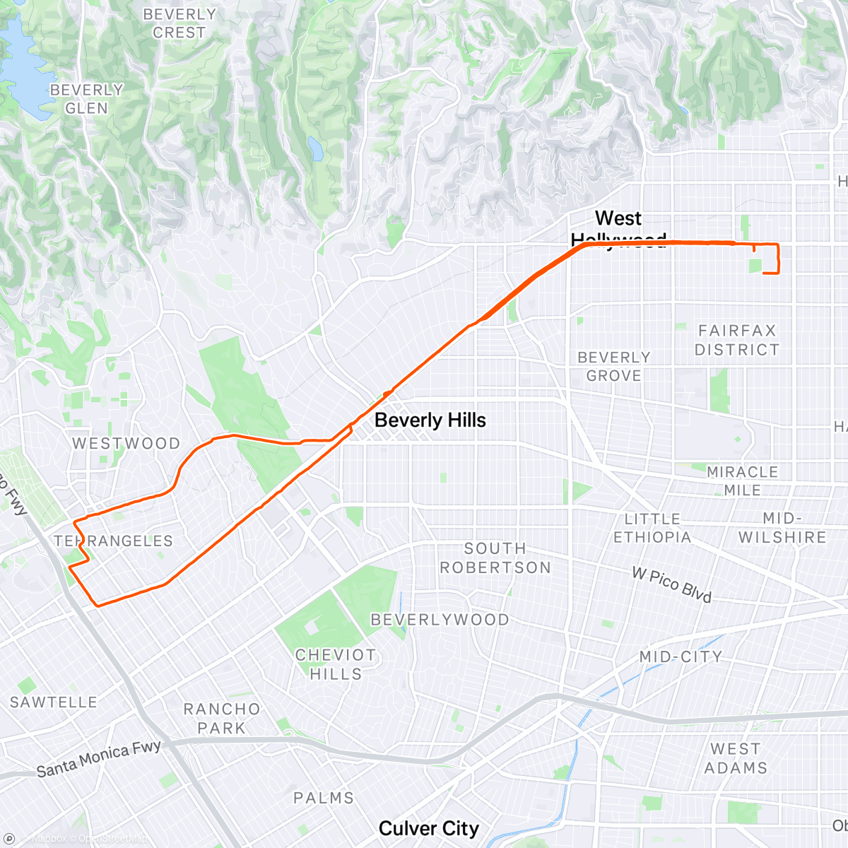 Map of the activity, Morning Run