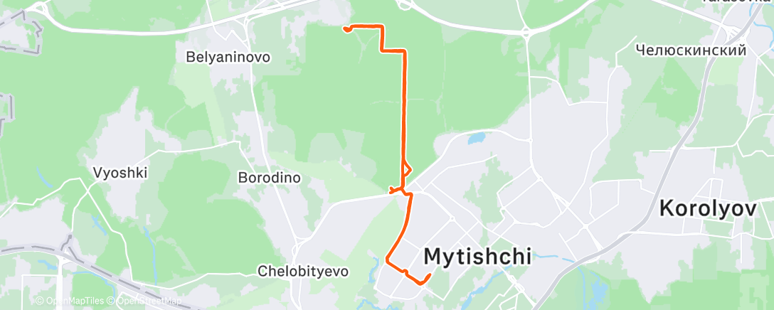 Map of the activity, Дневной забег