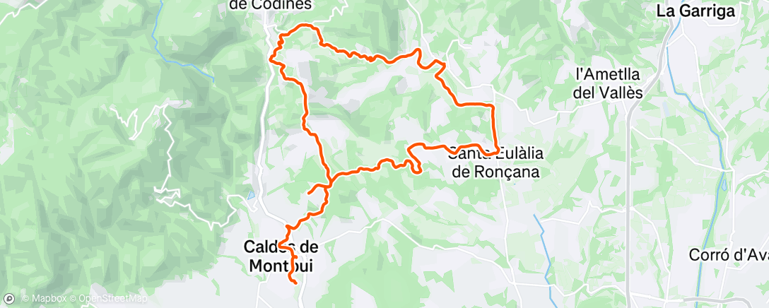 Map of the activity, Bicicleta al anochecer