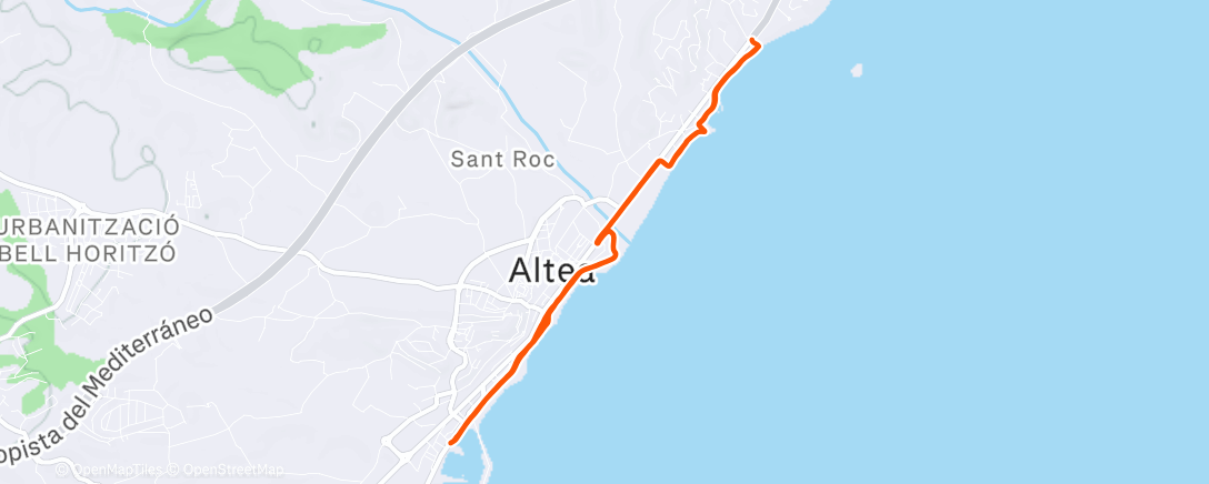 Map of the activity, Afternoon Run