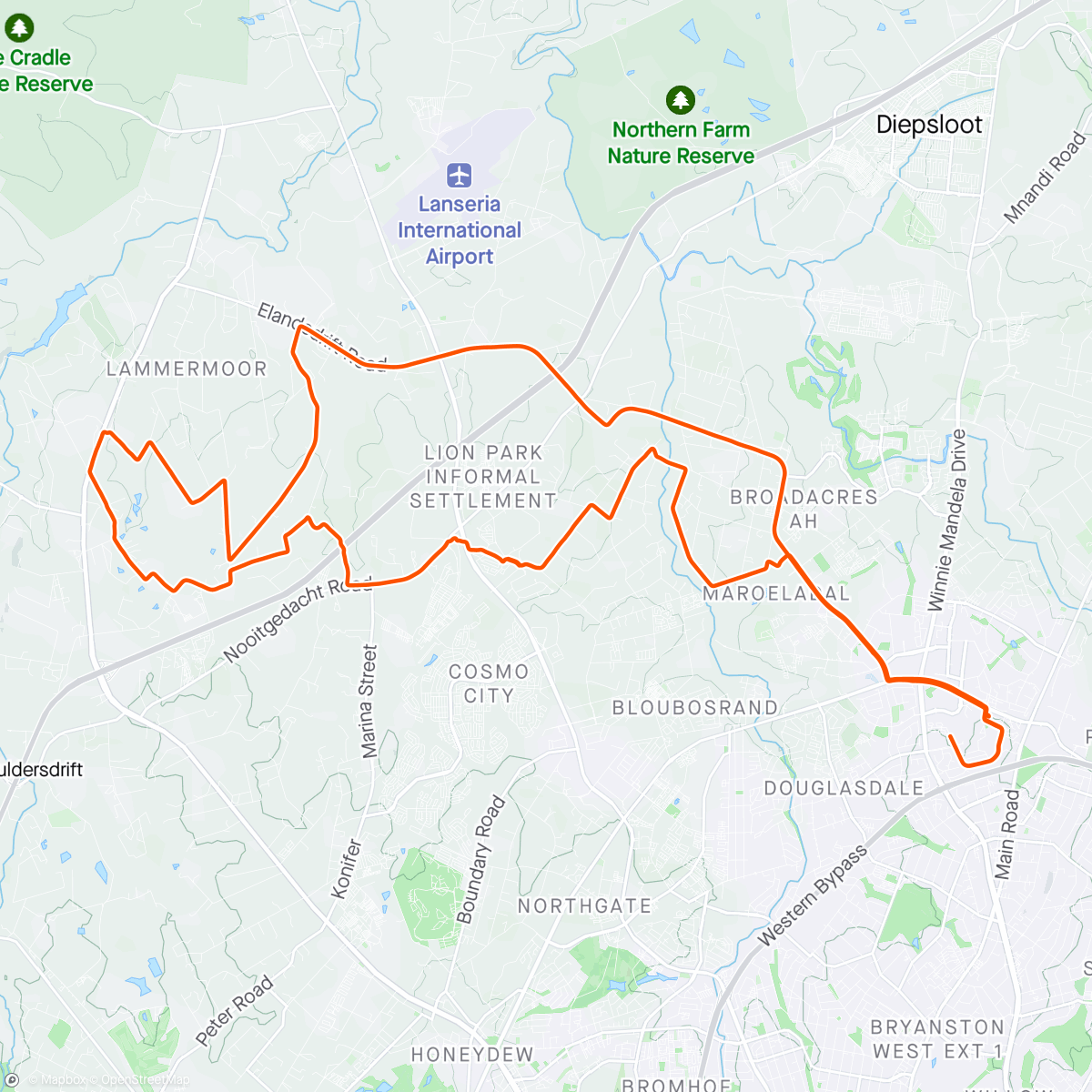 Map of the activity, Gravel Wednesdays